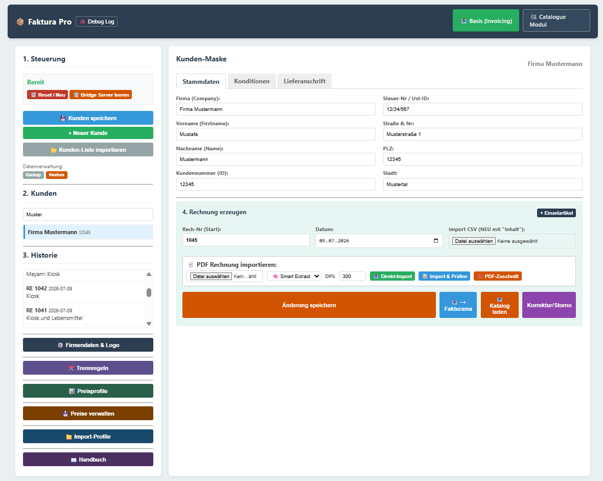 Faktura Pro Live Dashboard Screenshot